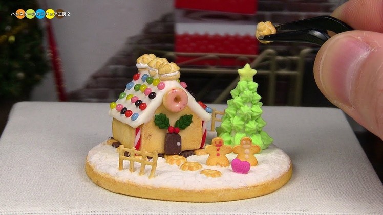 DIY Miniature Gingerbread Candy house　ミニチュアお菓子の家作り Fake food