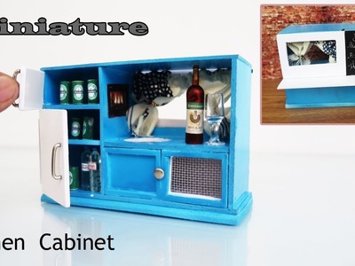 DIY Miniature Kitchen Cabinet -  dollhouse -  easy crafts ideas
