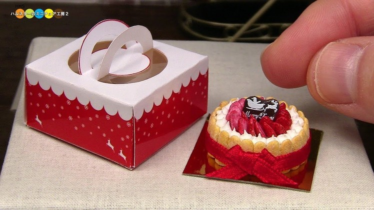 DIY Miniature Strawberry Charlotte Cake　ミニチュアストロベリーシャルロットケーキ作り Fake food