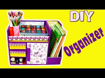 DIY.ORGANIZER FOR DESK WITH CARDBOARD.Tutorial & Crafts.diy crafts ideas.