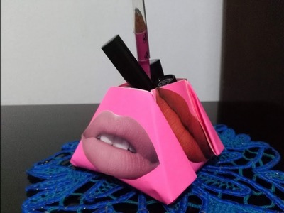 DIY Paper Crafts - How to Make Makeup Organizer for Home Decor + Tutorial !