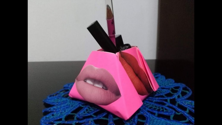 DIY Paper Crafts - How to Make Makeup Organizer for Home Decor + Tutorial !