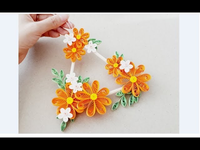 DIY Paper Quilling Wall decoration 11. quilling wall mobile. Quilling flower
