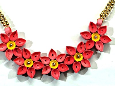 DIY Quilled Paper Necklace | Easy Paper Quilling Jewelry Tutorial | Handmade Flower Jewelry
