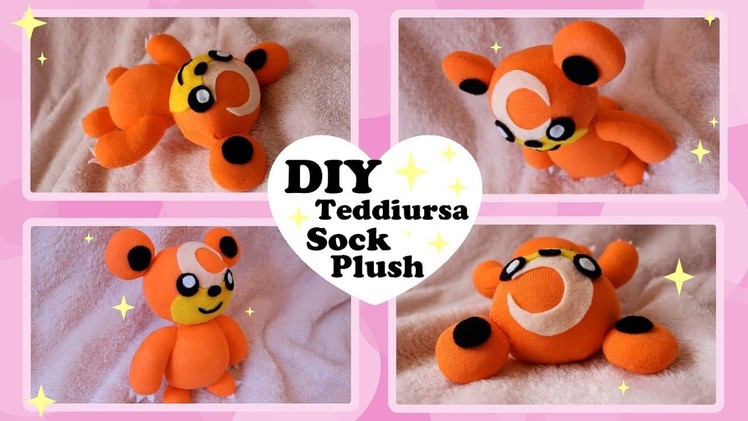❤ DIY Teddiursa Sock Plush! How To Make A Cute Pokemon Plushie! ❤