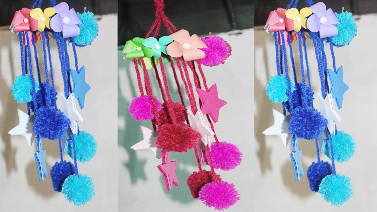 Diy Wind Chime Wall Hanging Using Woolen How To Make Wind Chimes With Bangles And Woolen