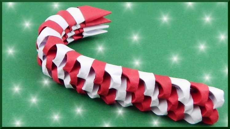 DIY xmas 3d Origami | Papier Zuckerstange | Christmas paper candy cane | deco