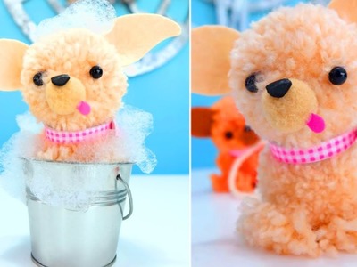 Easy crafts for kids - how to make stuffed animals with pompoms