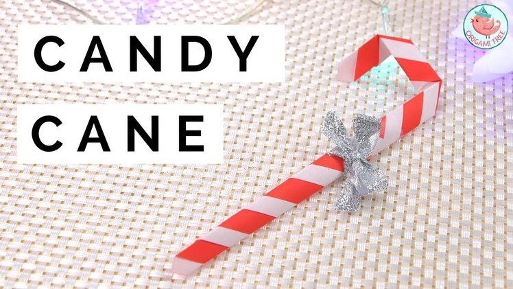 EASY Origami Candy Cane Ornament Tutorial - How to Make a DIY Candy Cane