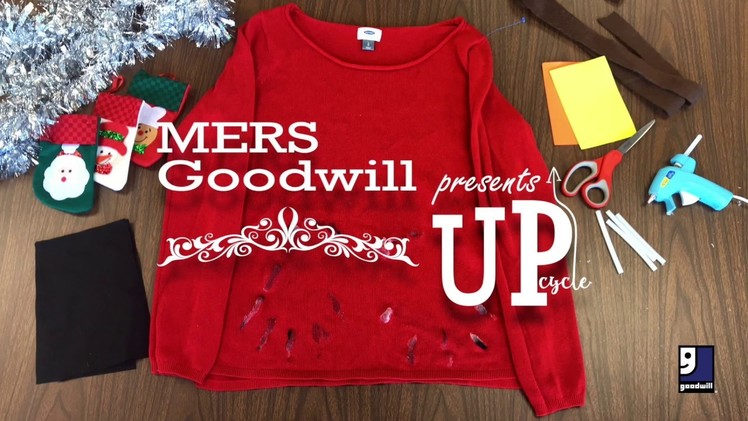 Goodwill - Fireplace Mantel Ugly Christmas Sweater DIY