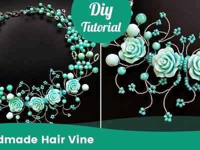 Hair Accessory Ideas. Handmade DIY Hair Vine from Beads and Wire