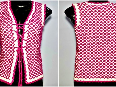 How to Crochet A Beautiful Jacket (बिना जोड़ की क्रोशिया जैकेट)