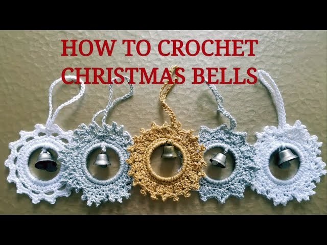 How to crochet Christmas bells ???? Part three - White Snowflake