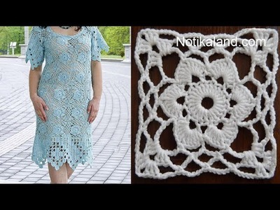 How to crochet EASY  for beginners Crochet motif dress pattern
