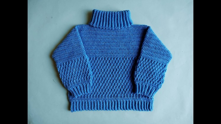 How to Crochet Sweater High Neck Pullover