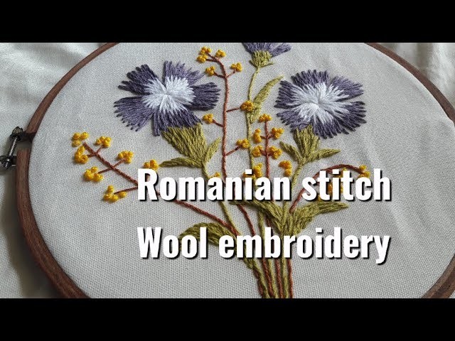 How to do Romanian stitch
|Wool embroidery|Dianthus flower embroidery|a bit of
styling