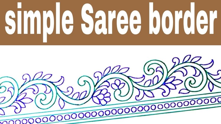 How to draw embroidery designs || saree border design drawing