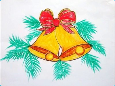 How to draw very easy Christmas bell,Christmas special, easy drawing and colouring,bell easy drawing