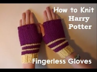 How to Knit Harry Potter Themed (Gryffindor) Fingerless Gloves