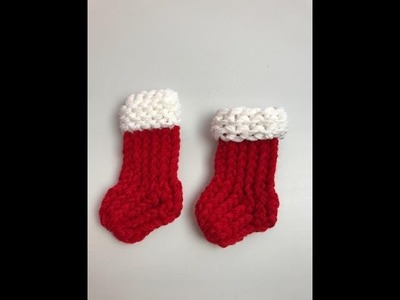 How to Loom Knit a Christmas Mini Stocking (Beginner friendly)