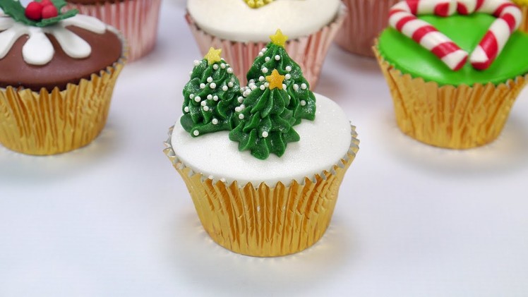 How To Make A Piped Christmas Tree Trio Cupcake