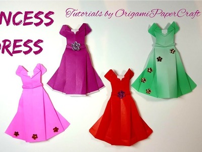 How to make a PRINCESS DRESS Origami???? Tutorial By OrigamiPaperCraft