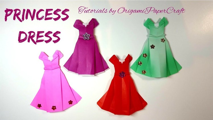 How to make a PRINCESS DRESS Origami???? Tutorial By OrigamiPaperCraft
