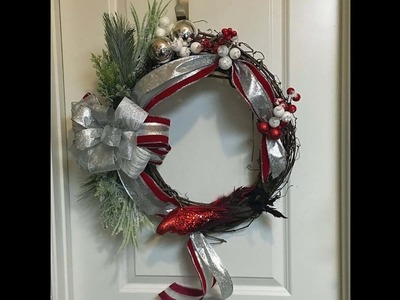 How to make a Winter Grapevine Wreath for your door