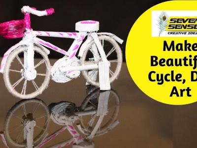 How to make beautiful Cycle with newspaper & old stuff, DIY Art 2018.