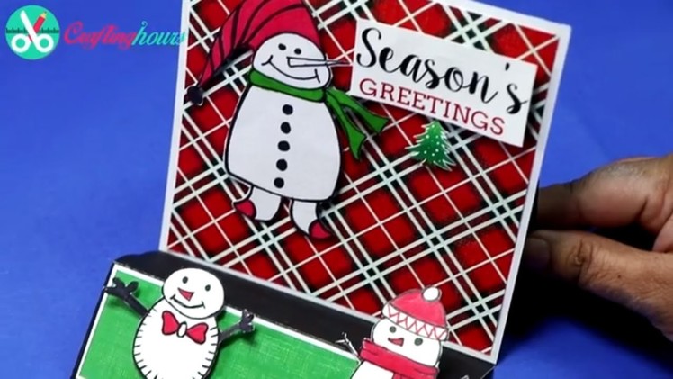 How to Make Christmas Easel Card for Kids