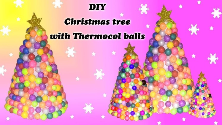 How to make Christmas tree with thermocol balls | DIY for kids | Niya Kumar
