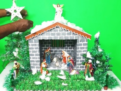 How to Make Easy Christmas Crib - DIY Nativity Scene | CHRISTMAS CRIB MAKING in Tamil | Type -1