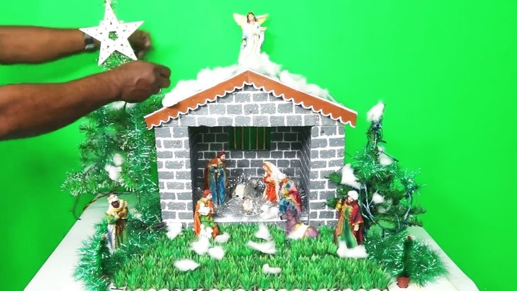 How to Make Easy Christmas Crib - DIY Nativity Scene | CHRISTMAS CRIB MAKING in Tamil | Type -1