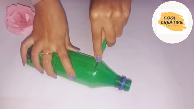How to make Flower vase using plastic bottle| best out of waste-plastic bottle hacks