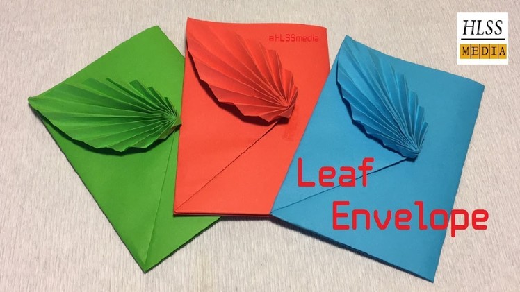 How to make leaf envelope with paper -  DIY origami envelope folding easy