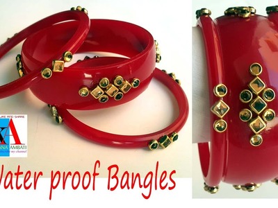 How to make simple and easy meenakari bangles without wraping silk thread Bangles