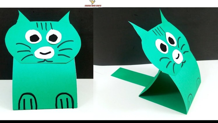 Learn to make a Paper Cat -  Easy Tutorial -  DIY paper cat