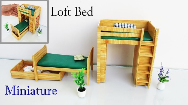 Loft Bed | How to make a Miniature  furniture | easy crafts ideas