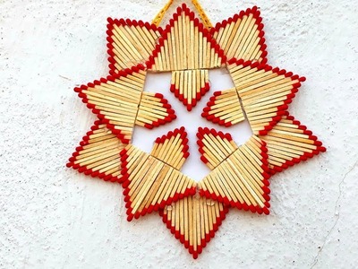 Matchstick star wall hanging. how to make matchstick wall hanging.best out of waste.reuse matchstick