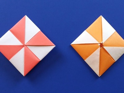 Origami Pinwheel Envelope. Flat Paper Gift Box - Easy DIY Tutorial