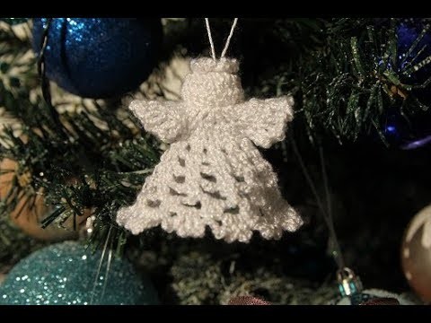 Ornament pentru brad. Ingeras crosetat. Crochet angel