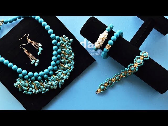 PandaHall Easy DIY Jewelry Set Tutorial on Turquoise Beads
