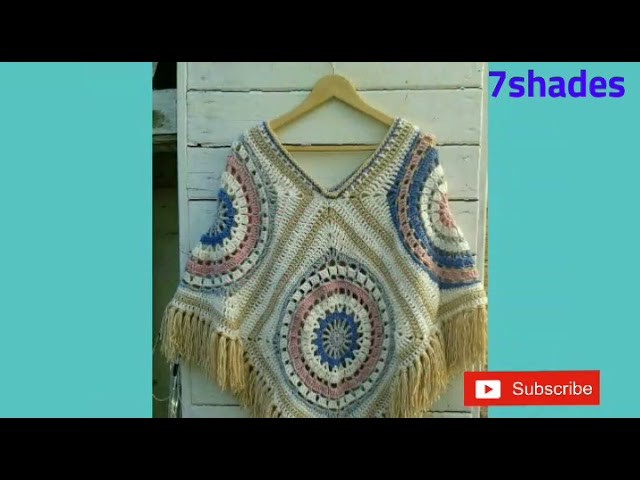 Ponchu knitting pattern | ponchu design | how to crochet ponchu