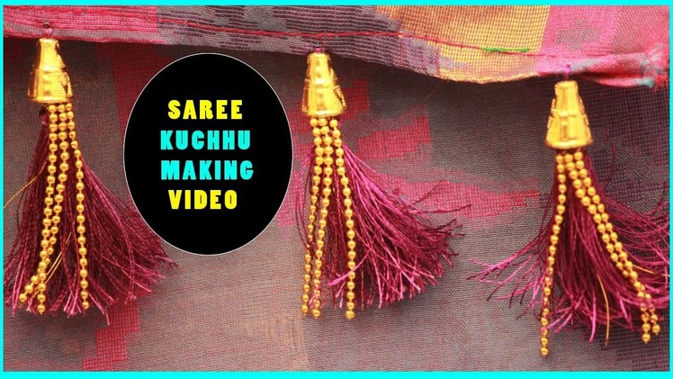 Saree kuchu making | how to make saree kuchu.tassels with beads | tutorials for beginers