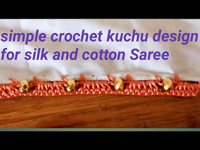 Simple crochet saree kuchu. tassel. edging for silk and cotton Saree by Nidhi fashions