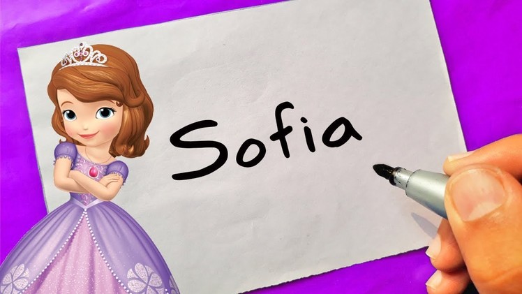 Sofia the first - How To Turn Words Sofia into Cartoon- 2018 - Theakashcreations
