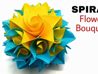 Spiral Rose Flower Bouquet - DIY Modular Origami Tutorial - 27