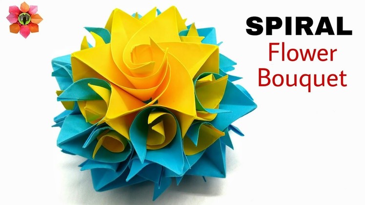Spiral Rose Flower Bouquet - DIY Modular Origami Tutorial - 27