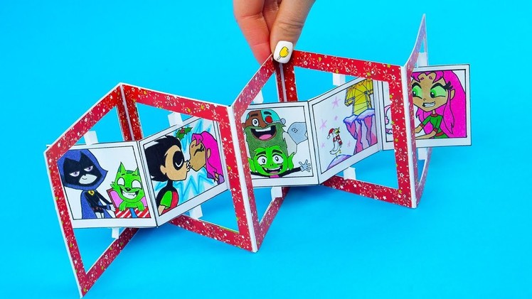 Teen Titans Go! Christmas Accordion Gift Card Tutorial | DIY Accordion Card