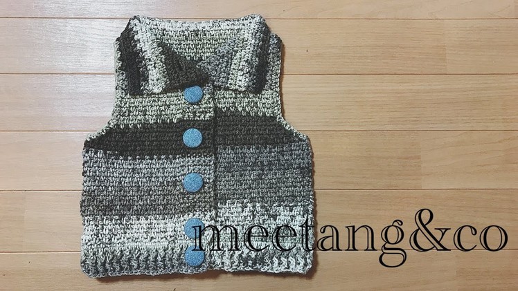 キッズベストの編み方4.4 How to crochet a children's vest